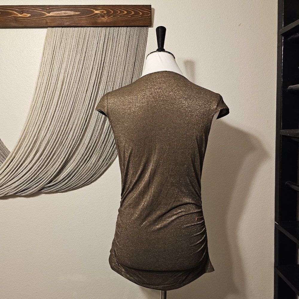 Cache Metallic Brown Top Sz L - Picture 3 of 4
